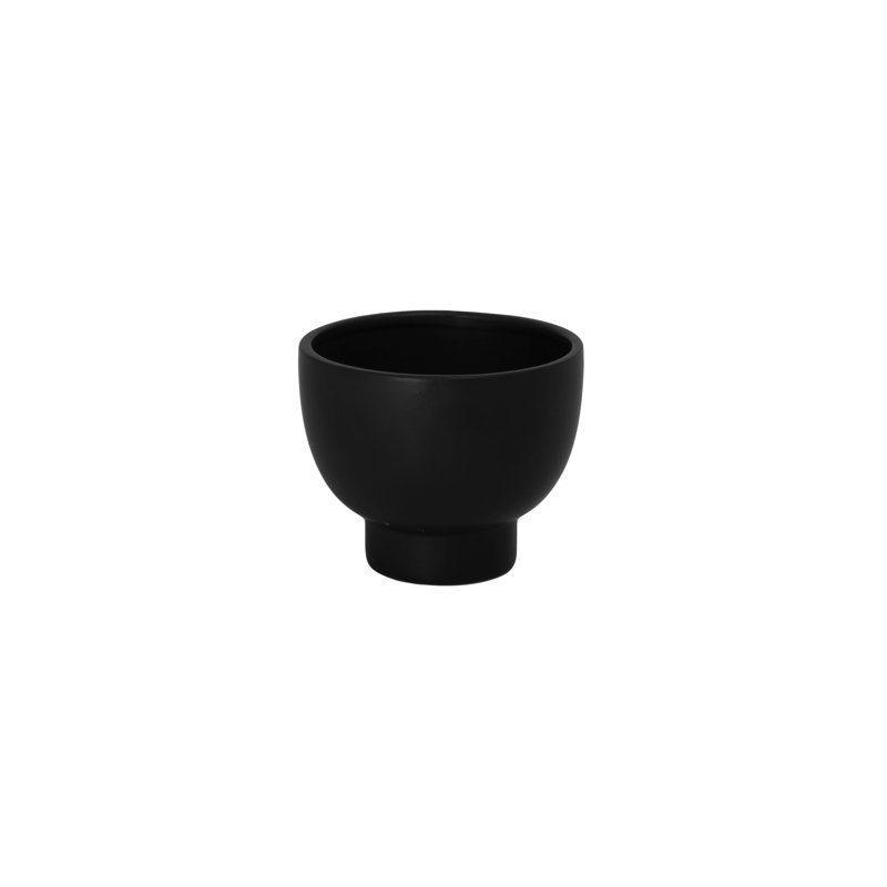 Ceramic Flower Pot Finish Matt Black..5.00"H