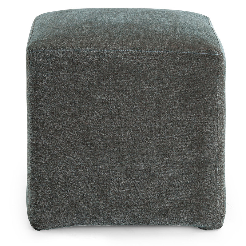 Repose-pieds cubique Joan, Bleu/gris