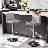 360° Swivel Counter Height Bar Stools, Faux Leather Adjustable Bar Chairs For Kitchen Or Home Bar-1984431850-1984431839