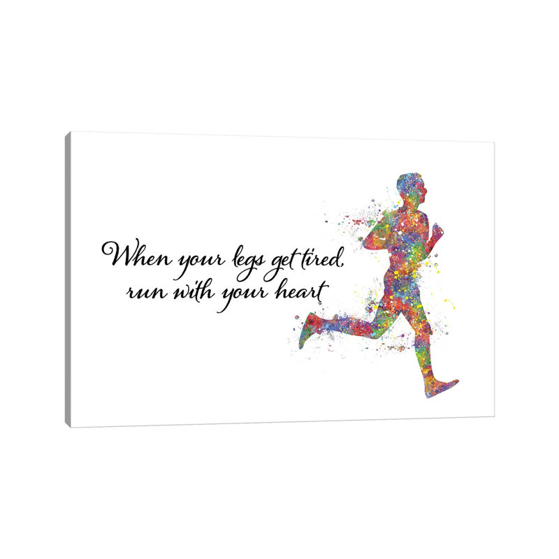 Runner Male Quote by Genefy Art - Wrapped Canvas Print, 66.04 cm H x 45.72 cm W x 1.91 cm D