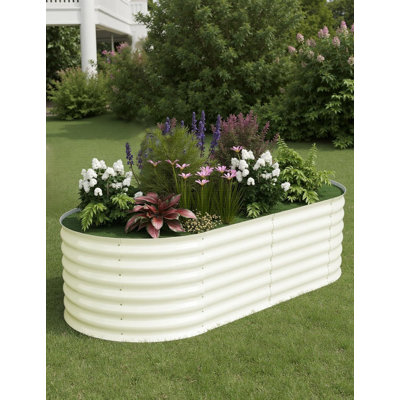 Ensembles de lit de jardin surélevé, boîtes à fleurs surélevées en métal pour l'extérieur avec bordure de sécurité pour le jardinage de légumes, de fruits et de fleurs (6 x 3 x 2 pi)