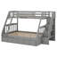 Lit superposé simple au dessus d'un lit double avec tiroirs Jawara Kids-1875896445
