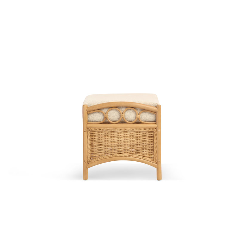 63cm Wide Solid Colour Footstool Ottoman, Beige