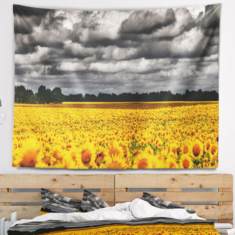 Tapisserie de gogh de l’été avec clouds landscape, H 32 po x l 39 po