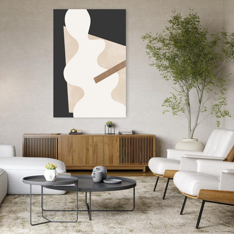 Art contemporain abstrait géométrique contemporain, H 48 po x l 32 po