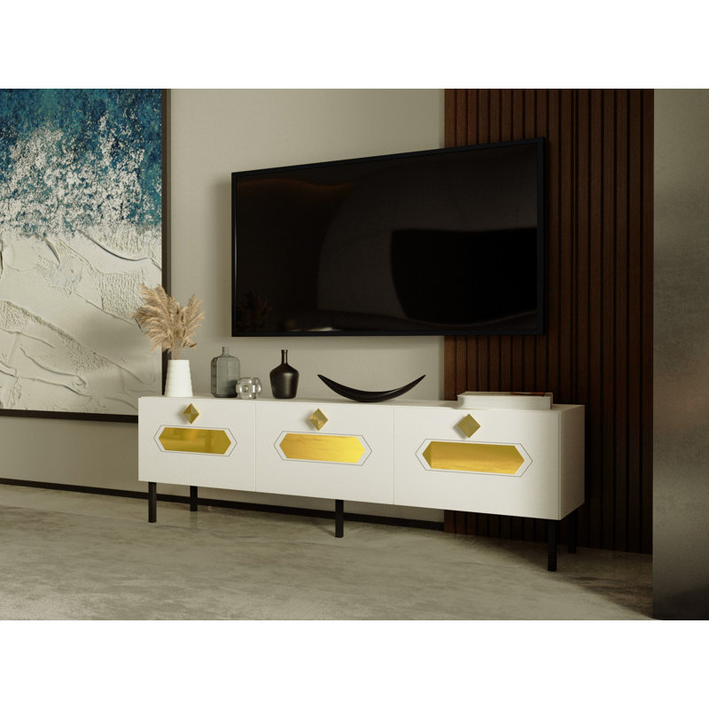 Keikei Unfinished TV Stand, Gold