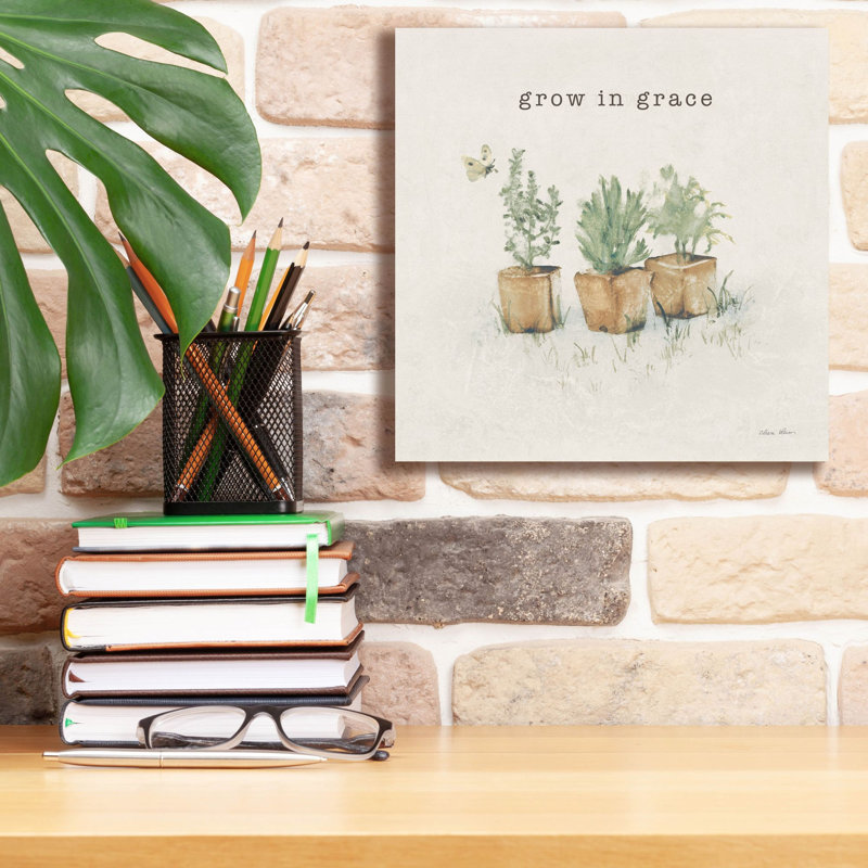 «Garden Plants Grace» par Cheri Blum, art mural sur toile, H 12 po x l 12 po x P 0,75 po