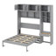 Lit escamotable avec bureau intégré, armoire supérieure et tablettes, conception pliable-128930537
