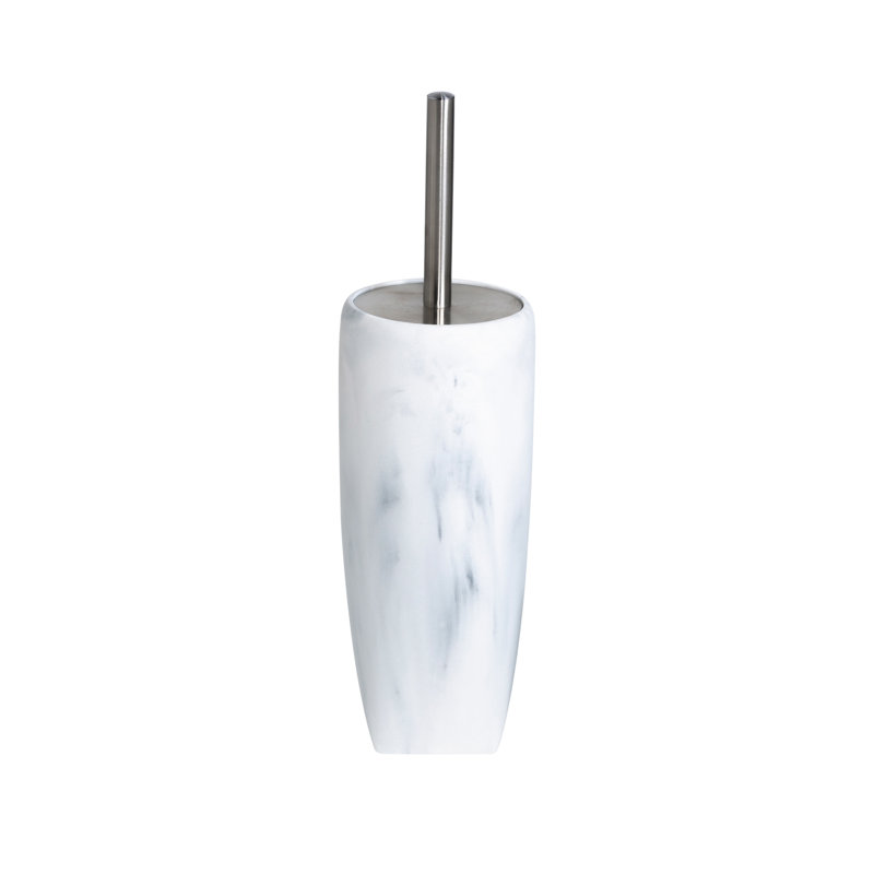 Cvetko Free-Standing Toilet Brush and Holder, White