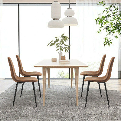 Modern Upholstered Dining Chairs with Metal Legs (Set of 4 )