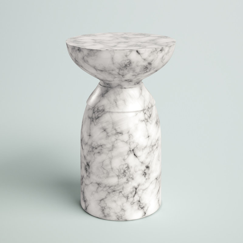 Table de bout Kellaman Béton, Marbre blanc