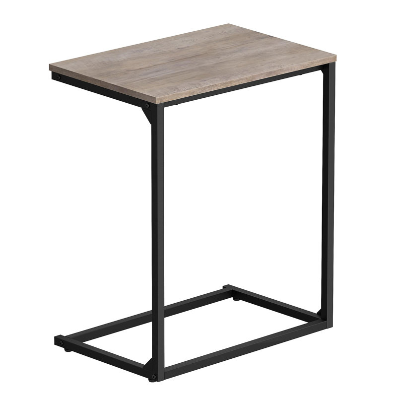 Table de bout en forme de C Hufsah, Grège, H 26 po x l 21,7 po x P 13,8 po