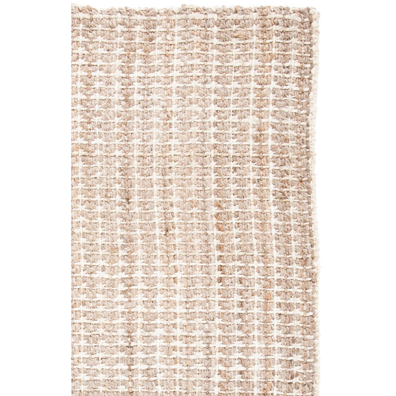 Tapis beige en jute touffeté à la main Carle, Rectangle 5 pi x 8 pi
