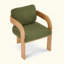 Ensemble de 2 chaises de salle à manger avec dossier coussiné, structure en bois massif-1362696441-1362696440