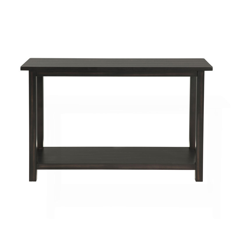 Wood Entryway Sofa Console Table, Distressed , Distressed Black