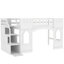 Lit mezzanine simple avec escalier de rangement et fenêtre, blanc-86297238
