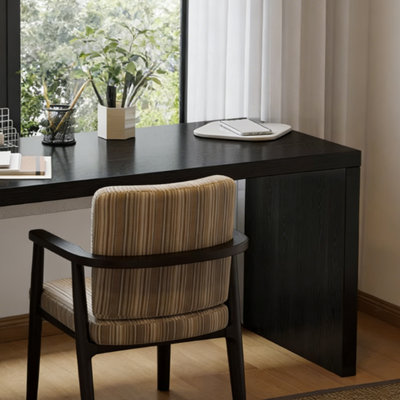 Black Half-Circle Solid Wood