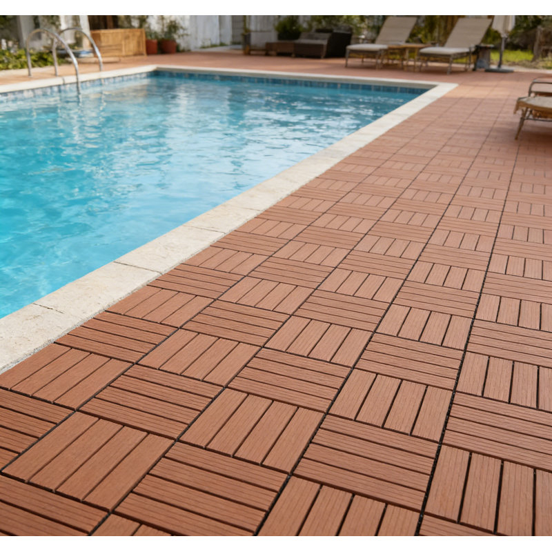 27 tuiles de terrasse emboîtables de 12,1 po x 12,1 po, facile à installer et résistantes aux intempéries pour le porche, la piscine, le balcon, la cour et l'intérieur