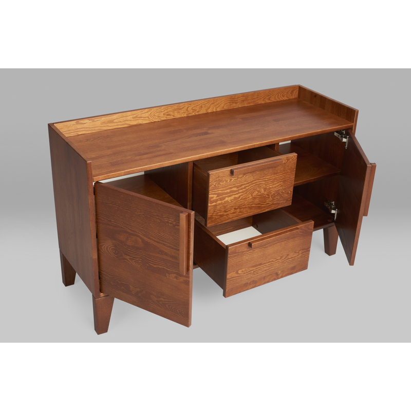 Jovanni Solid Wood 121 cm W Chest of 2 Drawers, Walnut