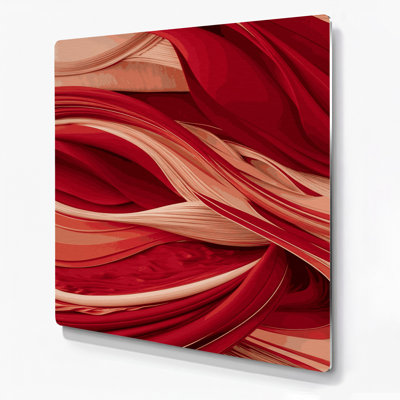 Abstract Landscape 17 Red Metal Wall Art