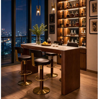 with Solid Wood Base Dining Table