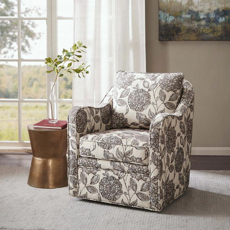 Chaise avec accoudoirs pivotants à large dossier et coussin lâche