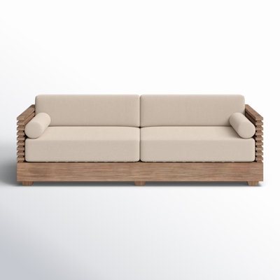 Fritz 83" Wide Outdoor Patio Sofa with Cushions