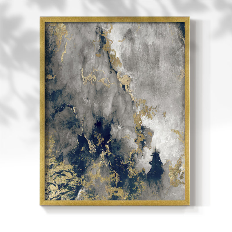 Hudson Path Framed Print - Solid Wood, 21" H x 17" W, Gold