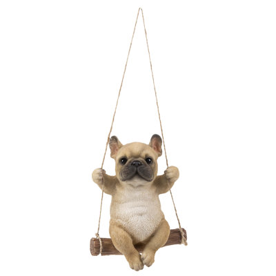 French Bulldog on Swing Statue