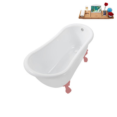 53.1'' x 25.6'' Freestanding Soaking Acrylic Bathtub
