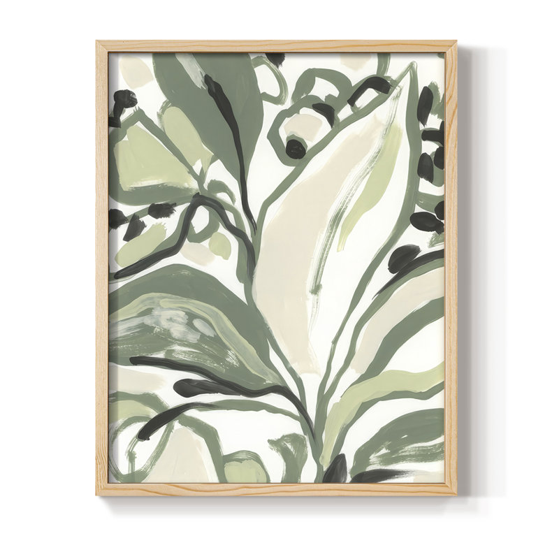 Foliage Rhyth II, reproduction encadrée - bois massif, Naturel, H 30 po x l 24 po