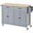 Kitchen Island Cart With Solid Wood Top And Locking Wheels,54.3 Inch Width,4 Door Cabinet And Two Drawers,Spice Rack, Towel Rack (Grey Blue), Kitchen Island-1321023620