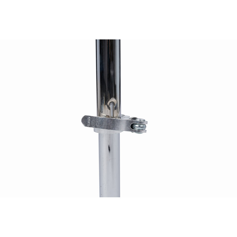 Glass Top Pedestal End Table, Clear/Chrome