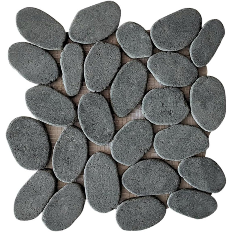 Tuiles de galets tranchées CNK Tile XL, Noir lave