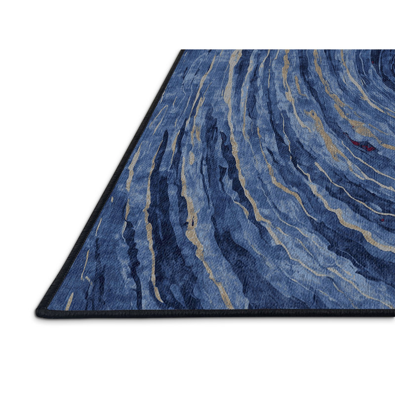 Machine Washable Gray Area Rug, Rectangle 4' x 6'