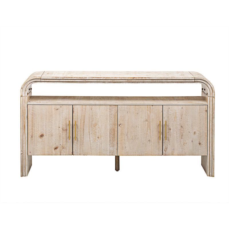 Buffet armoire avec portes, Bois naturel