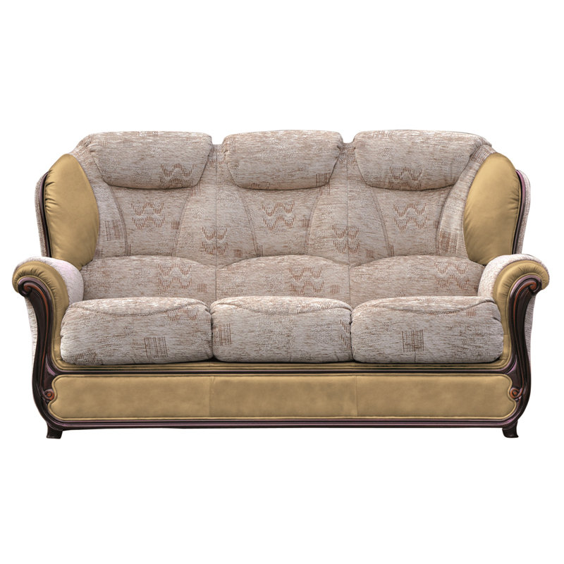 Kissell 3 Seater Faux Leather Sofa, Aged Nut