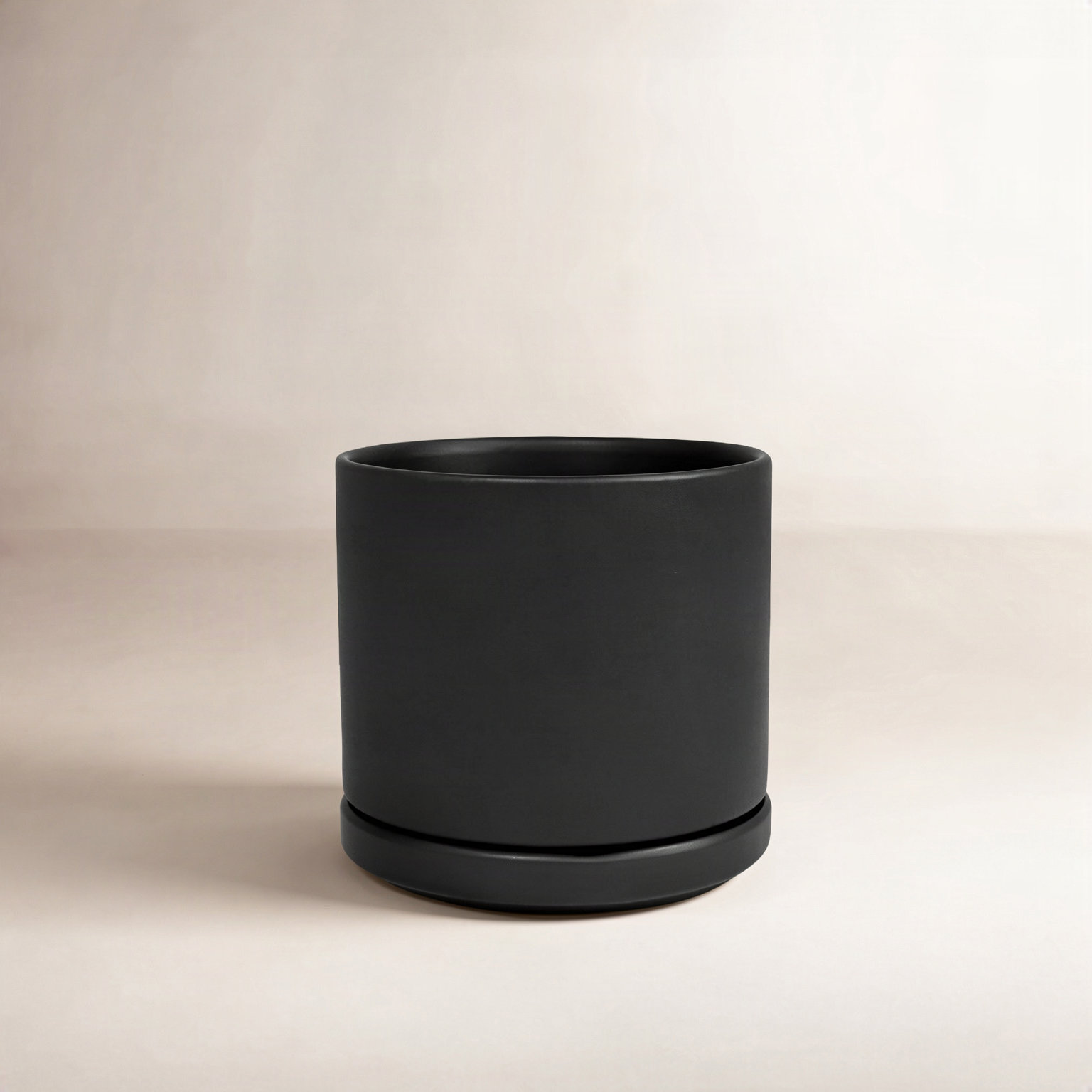 Cheryl Ceramic Pot Planter, 6.1" H x 6.75" W x 6.75" D, Black