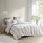 Ensembles de literie en jacquard de coton douillet, ivoire et gris, chambre à coucher moderne