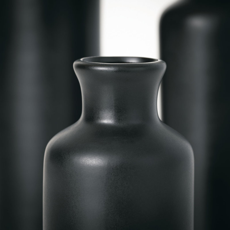 Ensemble de vases en céramique (3 pièces), Noir mat