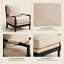 Fauteuil de détente rembourré en tissu avec structure en bois d'hévéa massif, coussin en mousse haute résilience, fauteuil d'appoint moderne pour salon et chambre