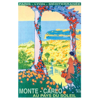 Vintage Monte Carlo Travel Poster 24x36