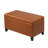 33.6" Faux Leather Storage Ottoman With Wooden Legs
