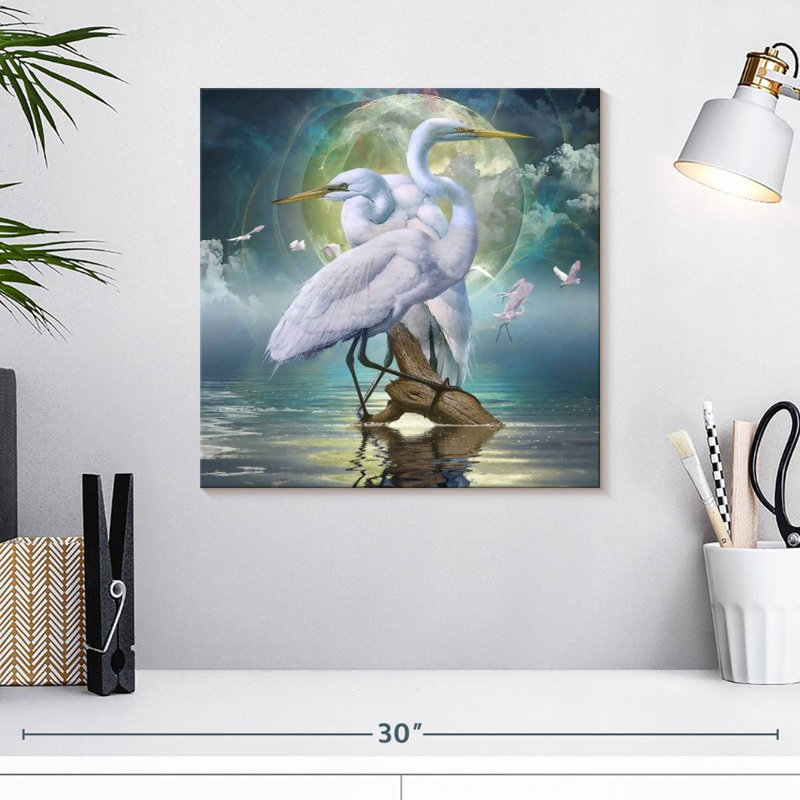 Brampt Celestial Egrets I, 16" H x 16" W