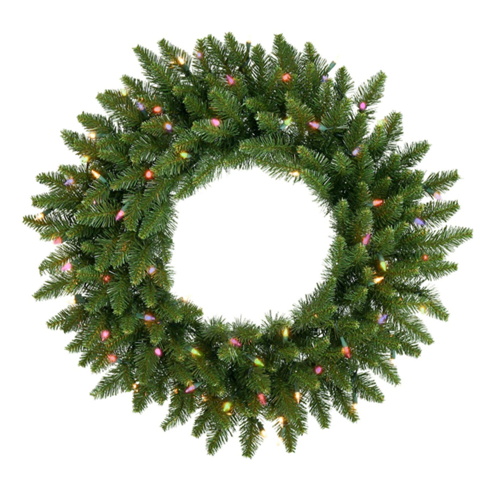 Peabody Artificial Fir Wreath, 42" H x 42" W x 3" D,  Warm Clear