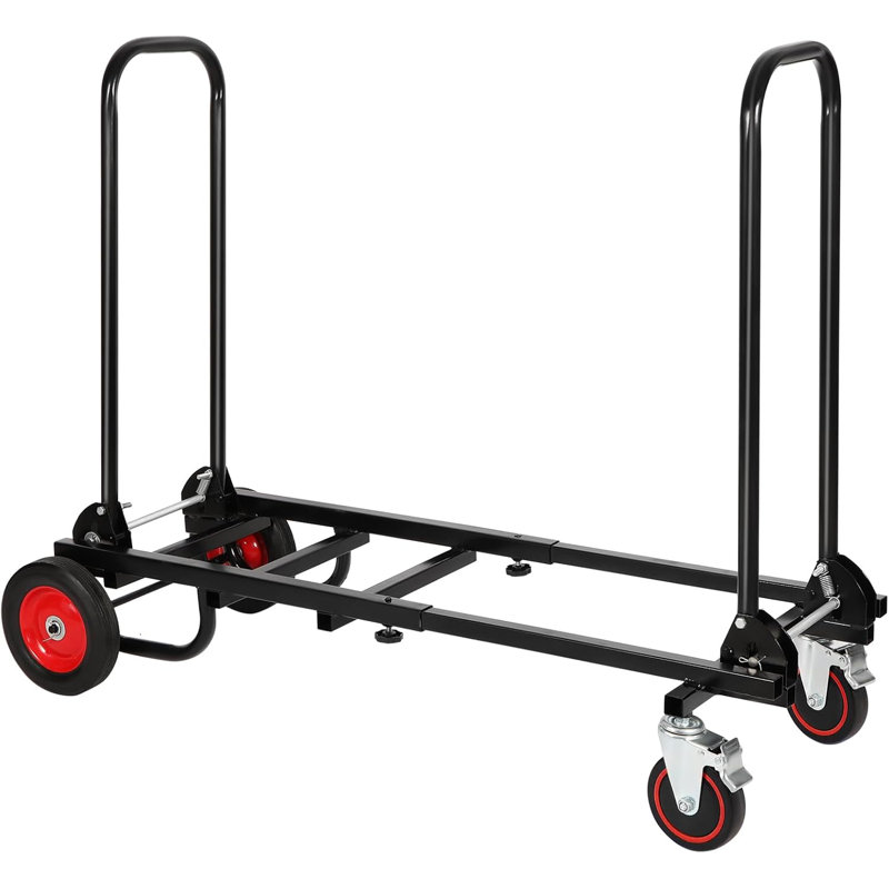 Chariot manuel et plateforme 8 en 1, capacité de 330 lb, noir