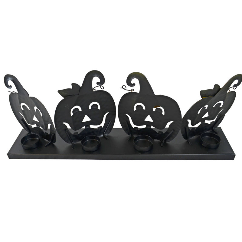 Plat en métal halloween citrouille