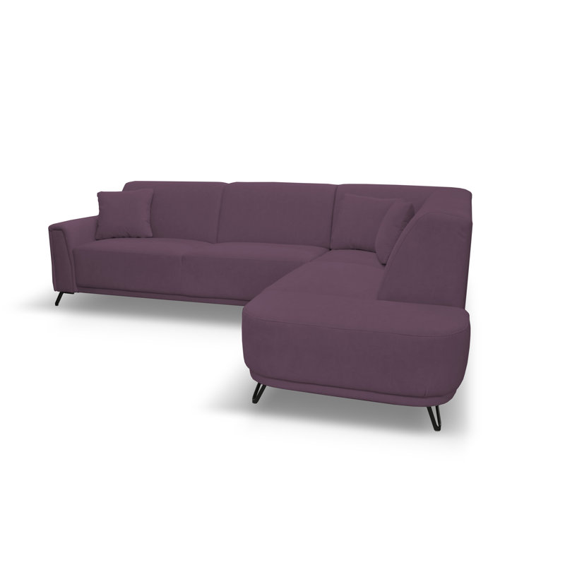 Vecellio 4 Seater Corner Sofa , Right facing, Purple