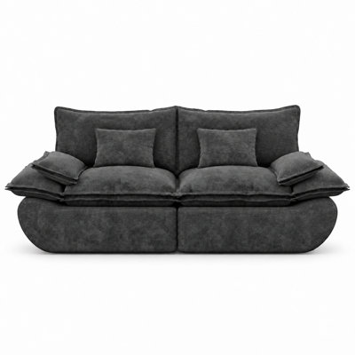 Causeuse modulaire compressée avec sièges profonds 71,66 po de large sans siège pour salon et appartement