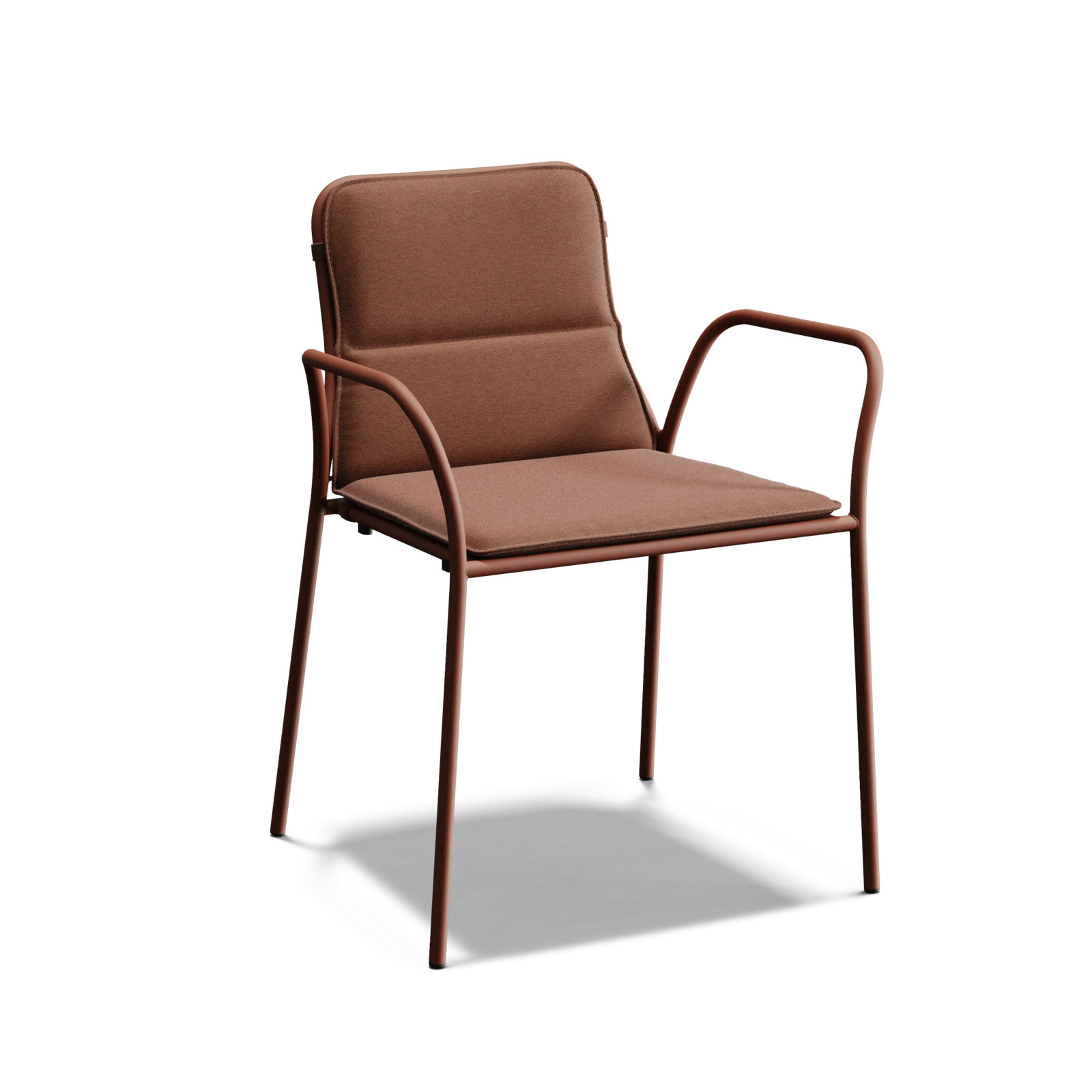 XY Premium All-Weather Wicker Outdoor Stacking Dining Armchair with Sunbrella® Cushion, Rust